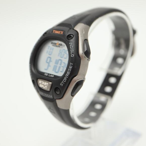 Timex Ironman Triathlon Watch Unisex 34mm Digital Black Gray Indiglo New Battery - Picture 9 of 13